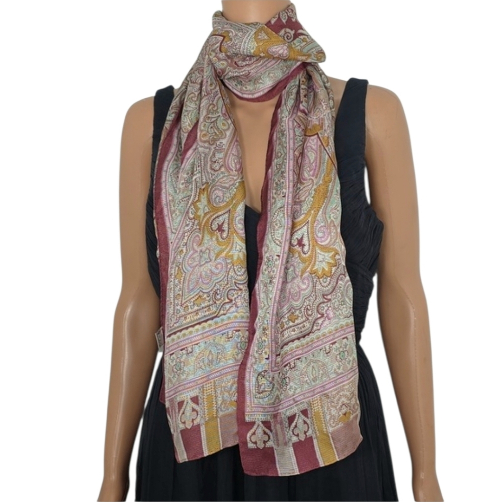 Bonnie Elegant Paisley Scarf - Multicolor‎ 100% Silk